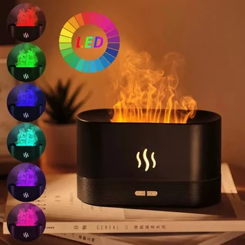 Хит продаж, 7 цветов, диффузор эфирного масла 3D Fire, 180 мл, ароматический диффузор Mini Flame, диффузор увлажнителя воздуха Cool Mistfragrance.