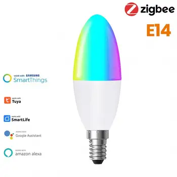Светодиодная лампа E12 Smart Candle Light Bulb RGB Цветная неоновая вывеска с дистанционным управлением, лампа с регулируемой яркостью 220 В, Внутреннее освещение для дома