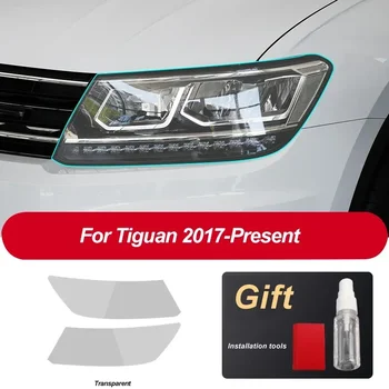 Защитная пленка для автомобильных фар, прозрачная черная наклейка из ТПУ для Volkswagen Tiguan 5N MK2 2017- подарочные аксессуары