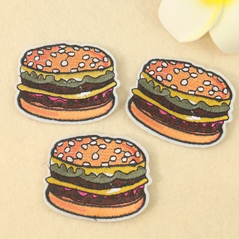 2ШТ, аппликация для гамбургеров быстрого приготовления с рисунком Каваи, Аппликация из железа на заплатке, Наклейки для шитья, Значок, Одежда, Джинсовая куртка, Декор 0