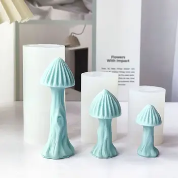 Силиконовая форма для свечей 3D-мини-гриб для украшения рабочего стола ручной работы, силиконовая форма для изготовления свечей для ароматерапии из гипсовой смолы