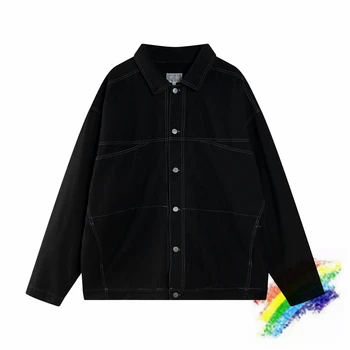 Мужская джинсовая куртка 2023fw CAVEMPT белого цвета для мужчин и женщин, черное винтажное пальто