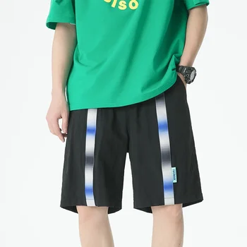 Летние мужские шорты-карго с модными повседневными лентами, уличная одежда в стиле хип-хоп, бермуды Masculina