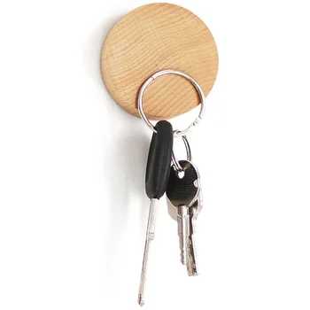 Деревянный держатель для ключей Настенный Органайзер для хранения ключей Слабомагнитная Вешалка для ключей Кольцо для ключей Крючки Клерк Экономка на стене 3