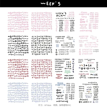 Наклейки серии Korea Weekly Plan, сделанные своими руками из прозрачного ПВХ, Базовые наклейки для оформления студенческих альбомов