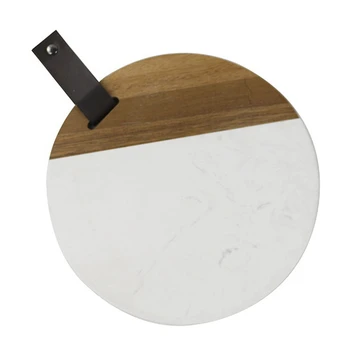 Круглая мраморная сырная тарелка 10-дюймовый сервировочный поднос из цельного дерева в современном стиле Лоток для демонстрации товаров 3
