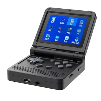 POWKIDDY Новая версия V90 Ретро Игровая консоль с открытым исходным кодом 3,0-дюймовый IPS ЖК-дисплей 320 x 240 64 ГБ встроенной памяти 15000 Игр (черный)