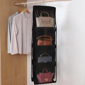 Сумочка-органайзер Двусторонняя Прозрачная видимая сумка-органайзер для хранения с 6/8 карманами Идеально подходит для сумок, кошельков, гардероба. 2