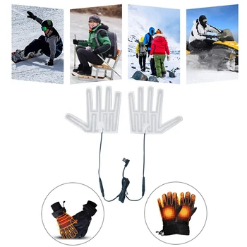 Перчаточный коврик с USB подогревом Зимние теплые перчатки на 5 пальцев Грелка Электронагревательная пленка Перчаточный нагревательный лист для катания на лыжах Простой в использовании