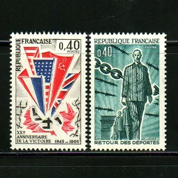 2 шт./компл. Новая почтовая марка Франции 1965 года с гравировкой национальных флагов, почтовые марки MNH