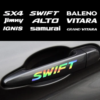 4ШТ Наклейки для декора дверной ручки автомобиля, автомобильные Наклейки, Аксессуары для Suzuki IGNIS ALTO Samurai Grand Vitara Baleno SX4 Swift Jimny