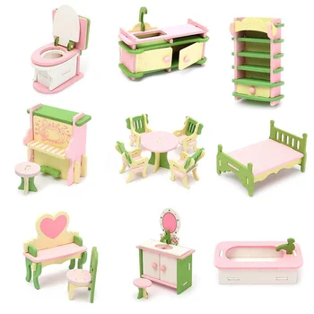 8 комплектов детской миниатюрной мебели-головоломки